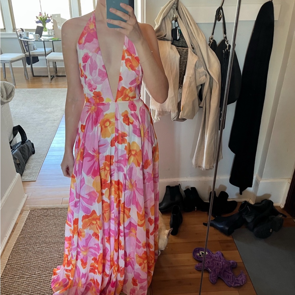 Sau Lee Floral Silk Jumpsuit never worn